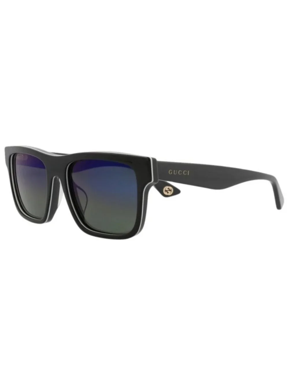 New Gucci Mens Square/Rectangle Black Grey Blue Fashion Designer Sunglasses